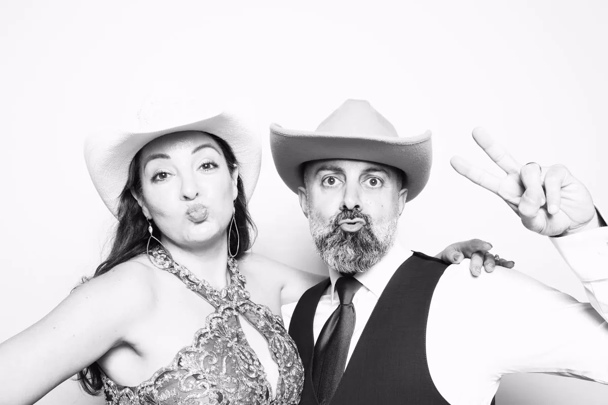 Black and white photo strip from Clutch City glam booth at Houston gala